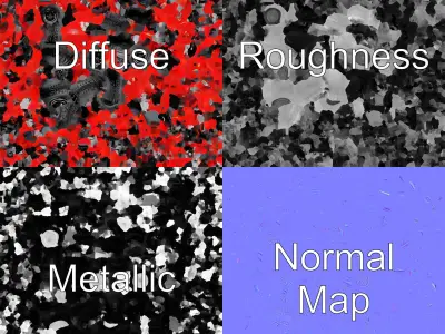 Rugged Red Quad Bike Model Pack Low-poly 3D model