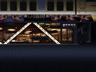 Modern Restaurant Facade 3D model