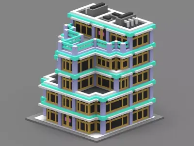 House Voxel - 20 Low-poly 3D model