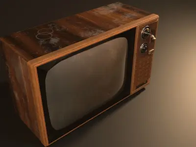 Antique and Old Television Low-poly Low-poly 3D model