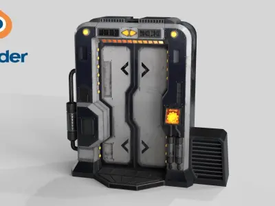 Sci-Fi Door Collection Low-poly 3D model