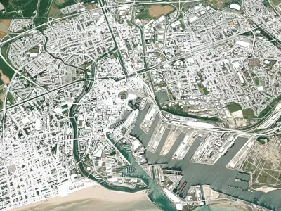 Cityscape Dunkerque France 3D model