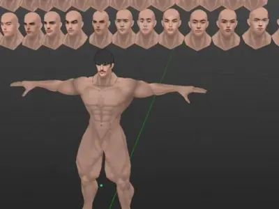 30 faces human male low poly for game development  Low-poly 3D model