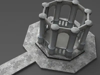 Garden pavilion Low-poly 3D model