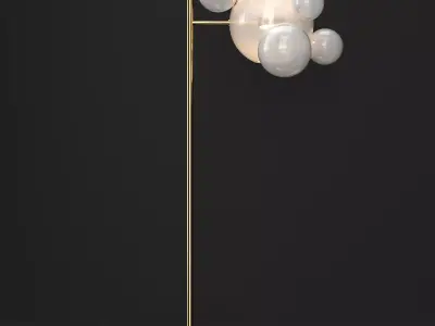 Giopato and Coombes floor lamp BOLLE 6 bubble FROST  GOLD 3D model