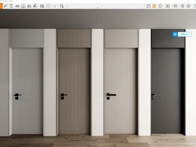Door Modern bedroom-door-entrance door-wooden door 3D model shop