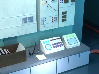 3D Model of a Futuristic Laboratory by AKIRAA-LM Low-poly 3D model
