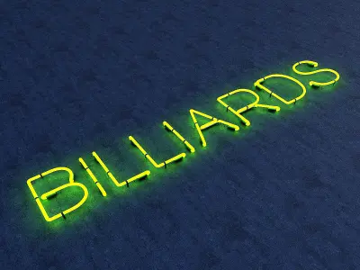 Bllards Neon Sign Low-poly 3D model