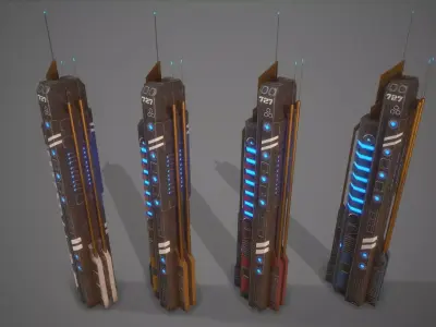Sci-Fi Building-07 Low-poly 3D model