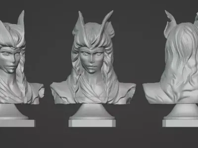 Sci-Fi Warrior Priestess Bust  Jedi-Inspired Character 3D print model