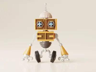 Robot V15 Low-poly 3D model