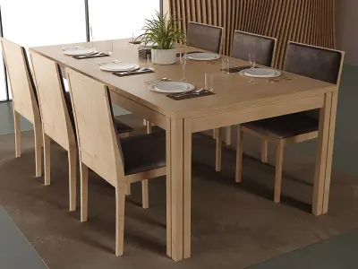 Skovby table with Ochre lights 3D model