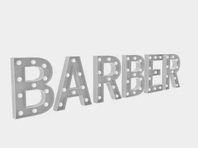 Barber Sign With Bulb 3D model