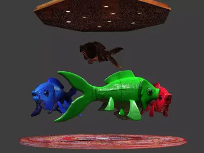 Chinese Fish Lantern  Low-poly 3D model