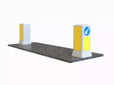 Road Crossing Low-poly 3D model