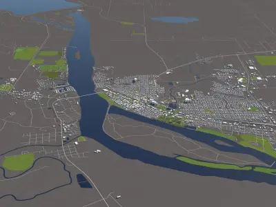 Pierre South Dakota USA 50x50km 3D model