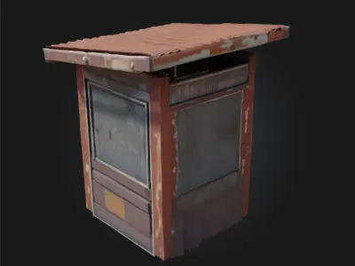 Weathered Ticket Booth  Vintage Charm with a Touch of Decay 3D model