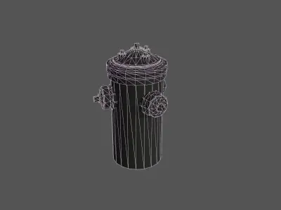 Fire Hydrant Low-poly 3D model 18