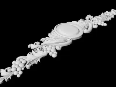 Central decor ornament for furniture 3D model 1080
