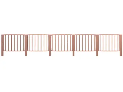 Iron Street Fence V2 003 Low-poly 3D model