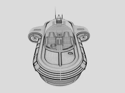 3D Landspeeder Hovercraft Vehicle 3D model 3D model