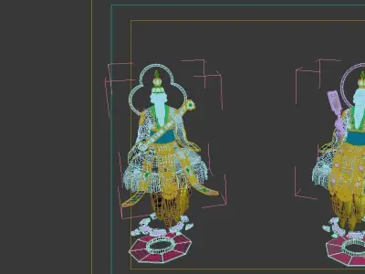Game model - mirror Yao Yao jade statue 3D model