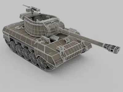 Super Hellcat Tank Destroyer Low-poly 3D model