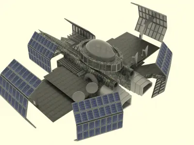 Zenit Spaceship Station  Low-poly 3D model