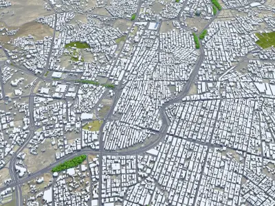 Taif Saudi Arabia 50km Low-poly 3D model