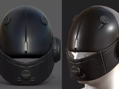 Helmet scifi military futuristic PBR textures  Low-poly 3D model