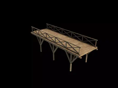 wooden bridge  3D model