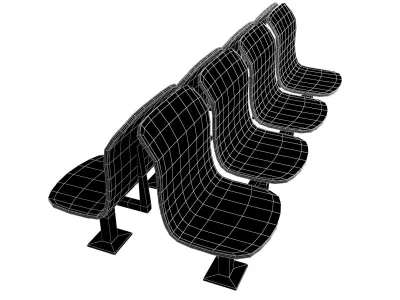 Public Seating v2 001 Low-poly 3D model