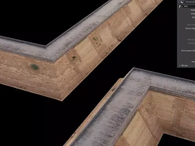Procedural Modular Brick Wall for Castles or City Walls Low-poly 3D model