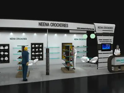8X5 CROCKERIES STAND BOOTH 3D model
