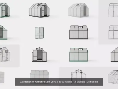 Collection of Greenhouse Venus 5000 Glass - 3 Models 3D Model Pack