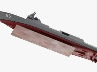  Naval Warship Desk Model With Radar Tower Simplified 