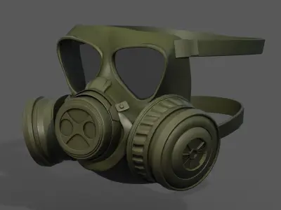 gas mask helmet scifi futuristic Low-poly 3D model Low-poly 3D model