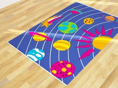 Rug 3D Model oriental Low-poly 3D model
