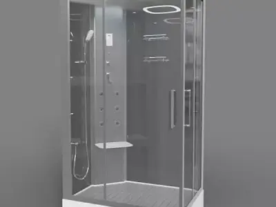 shower enclosure with glass door 3D model
