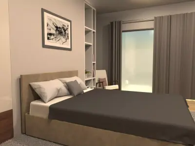 Bedroom Interior Scene - Keyshot 11 3D model