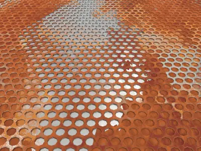 Weathered Honeycomb Plate 3D Model Low-poly 3D model