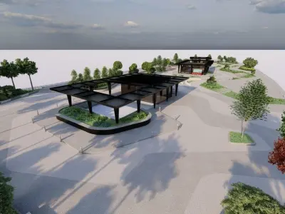 park-public park-Private Park Landscape 3D model