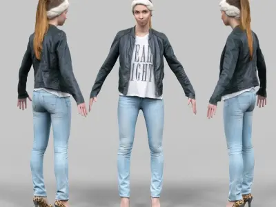 10 A-Pose Rig Ready Female Characters Low-poly 3D model