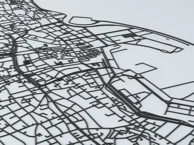 Beirut Road Network and Streets 3D model