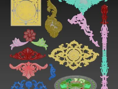 Baroque Engraving Ornament Collection Vol-3 - 3ds Max  Corona 3D model