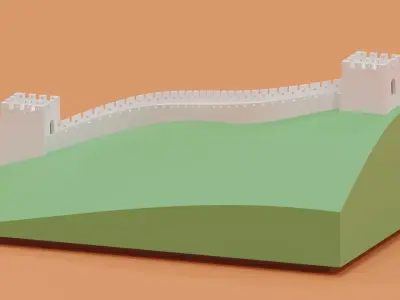 Cartoon Great Wall Of CHINA 3D model