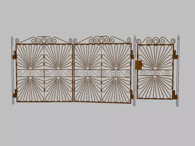 Wicket wrought iron gate Free 3D model