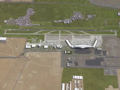 Jinan - 3D Airport Model Low-poly 3D model