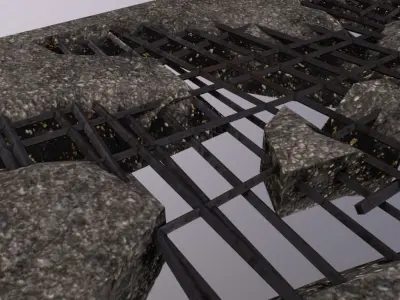 Floor Destroy Low-poly 3D model