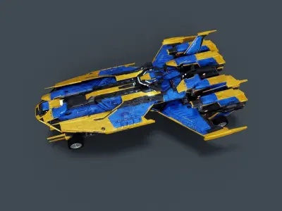 Space ship Low-poly 3D model 9